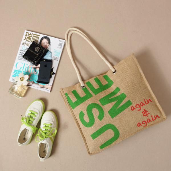 Shoulder Tote bag carrier Jute bag Handbag satchel shopper Traveling Shopping