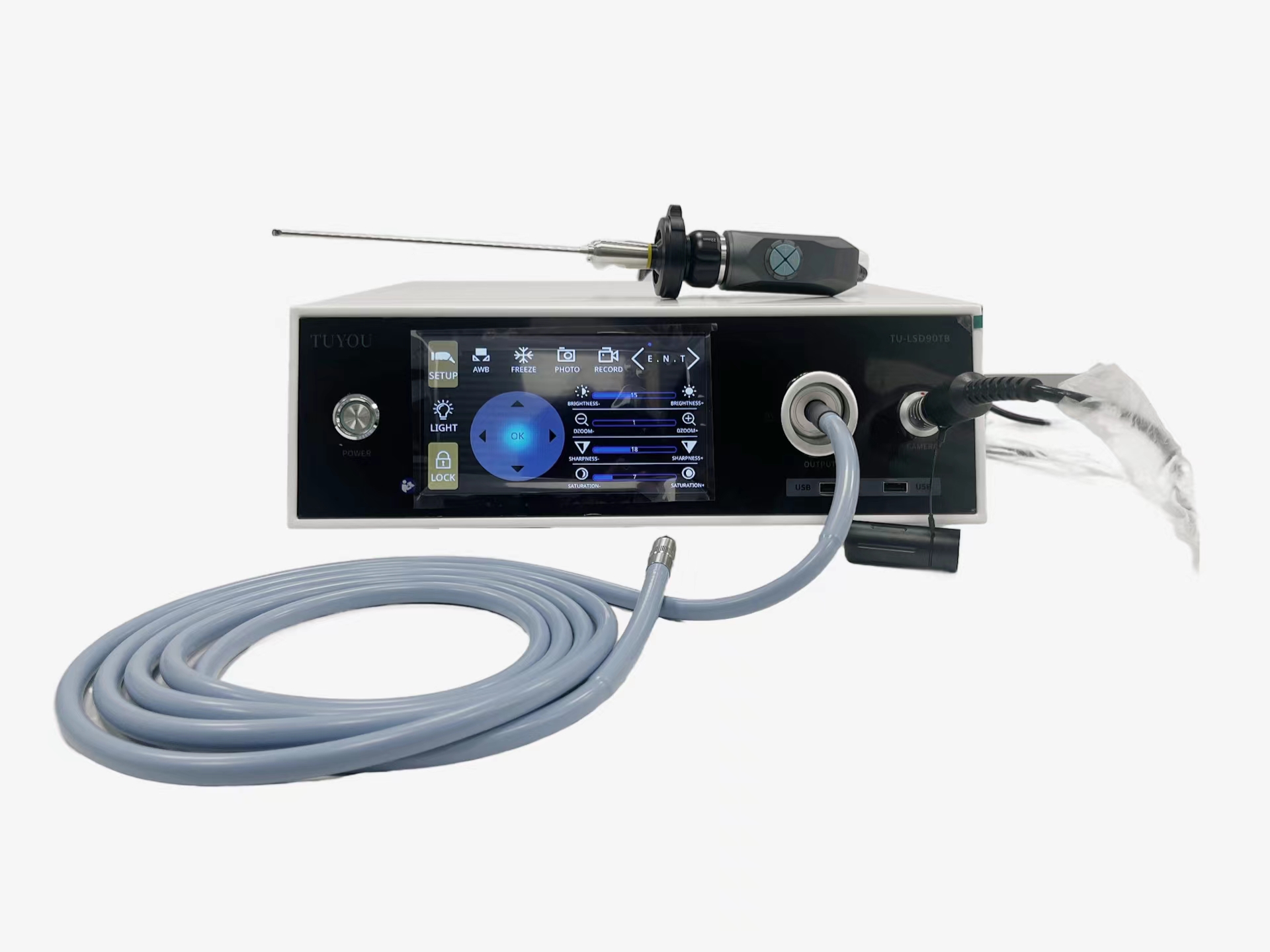 Full HD 1080P ENT Portable Endoscopy Camera With Touchscreen And LED Light Source