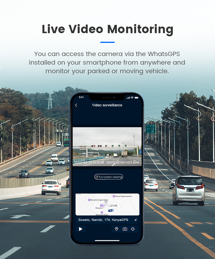 Vehicle Black Box 4G Dashcam GPS Tracker with Two-Way Talk and Advanced Driving Assistance System 4GB DDR 512GB Memory
