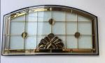 Arched Door Leaded Glass with brass zinc patina caming for front doors