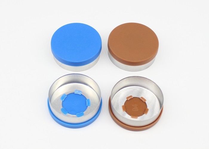 Customized Logo Flat 28 Mm Cap Strong Security Brown Color For Infusion Bottles