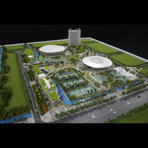 Wholesale ODM Scale Miniature Building Models 1/300 Hengqin International Tennis Center from china suppliers