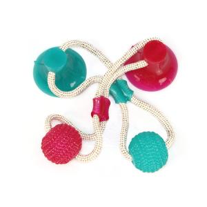Wholesale Rubber 15cm Durable Bite Dog Suction Cup Ball Toy Set from china suppliers