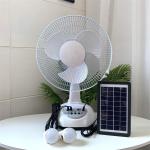 Ventilador Recargable Portatil Pulgada Con Lampara Y Puerto Usb Emergencia Solar