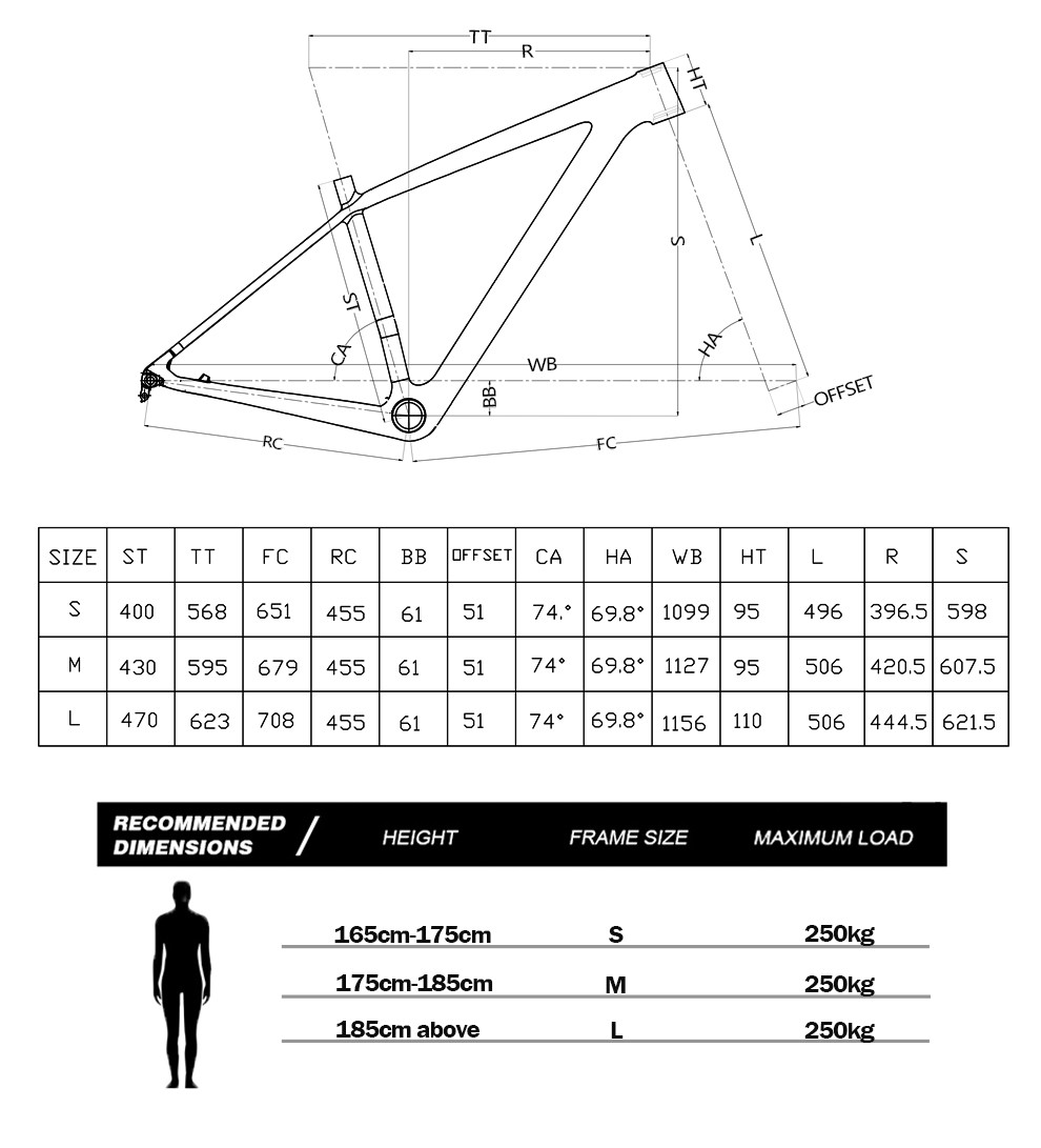 29 Carbon Mountain Bike Frame Carbon Fiber Boost MTB Frame 148mm