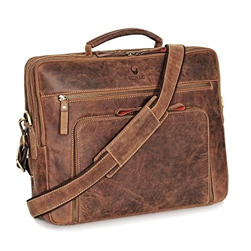Laptop Bag San Francisco 17 Inch I Handcrafted Leather Shoulder Bag for Notebook