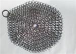 7 Inch Stainless Steel Chainmail Scrubber For Cookware Cleaning , Round Shape