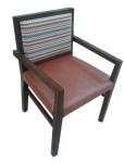 wooden frame fabric/PU dining chair DC-0016