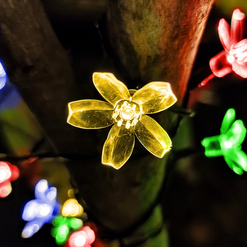 Solar Power Efficient Color Changing Christmas Globe String Lights 8 Modes 100 Led Variable Light Bulb Shape Fairy Hanging Decor