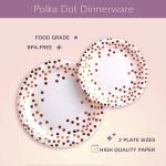 50 Plates Rose Gold Chic Christmas Disposable Dinnerware Sets