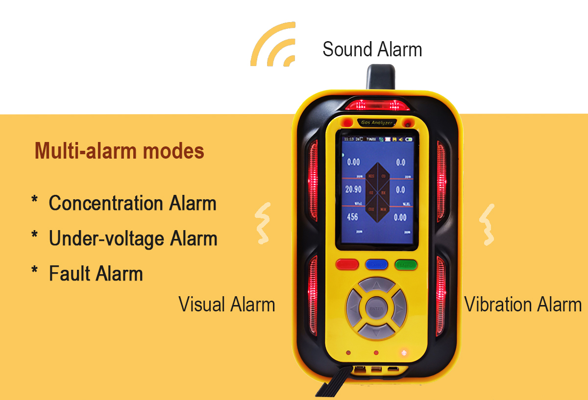 Ptm600 Toxic And Harmful Portable Multi Gas Monitor Sound Alarm