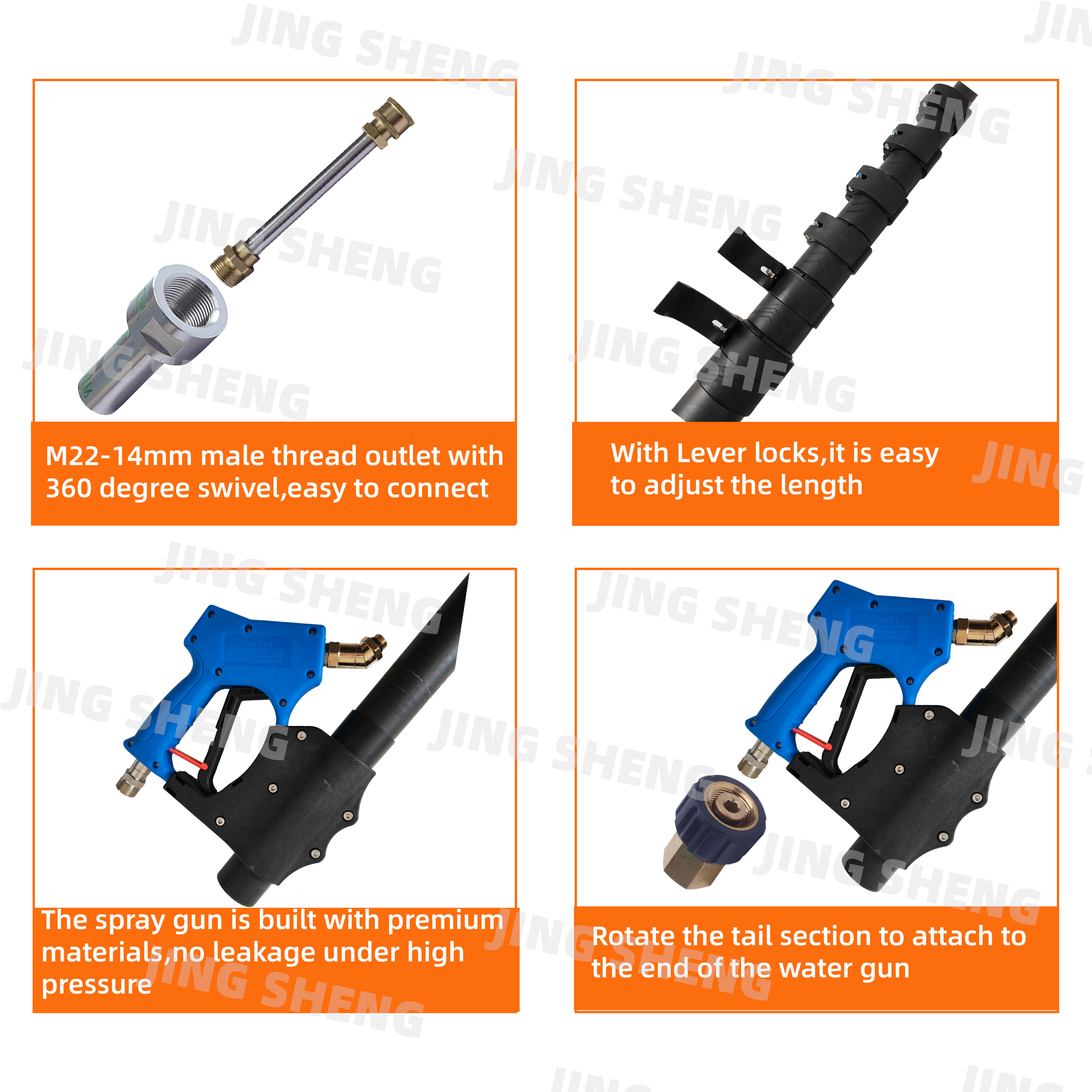 20ft 3K surface carbon fiber high telescoping pressure washing pole for cleaning building exteriors Length can be customized