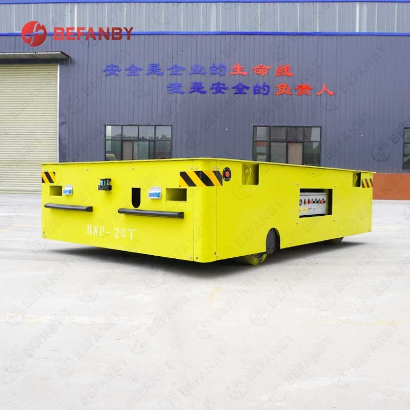 Heavy Capacity Trackless Transfer Carts In Steel Factory