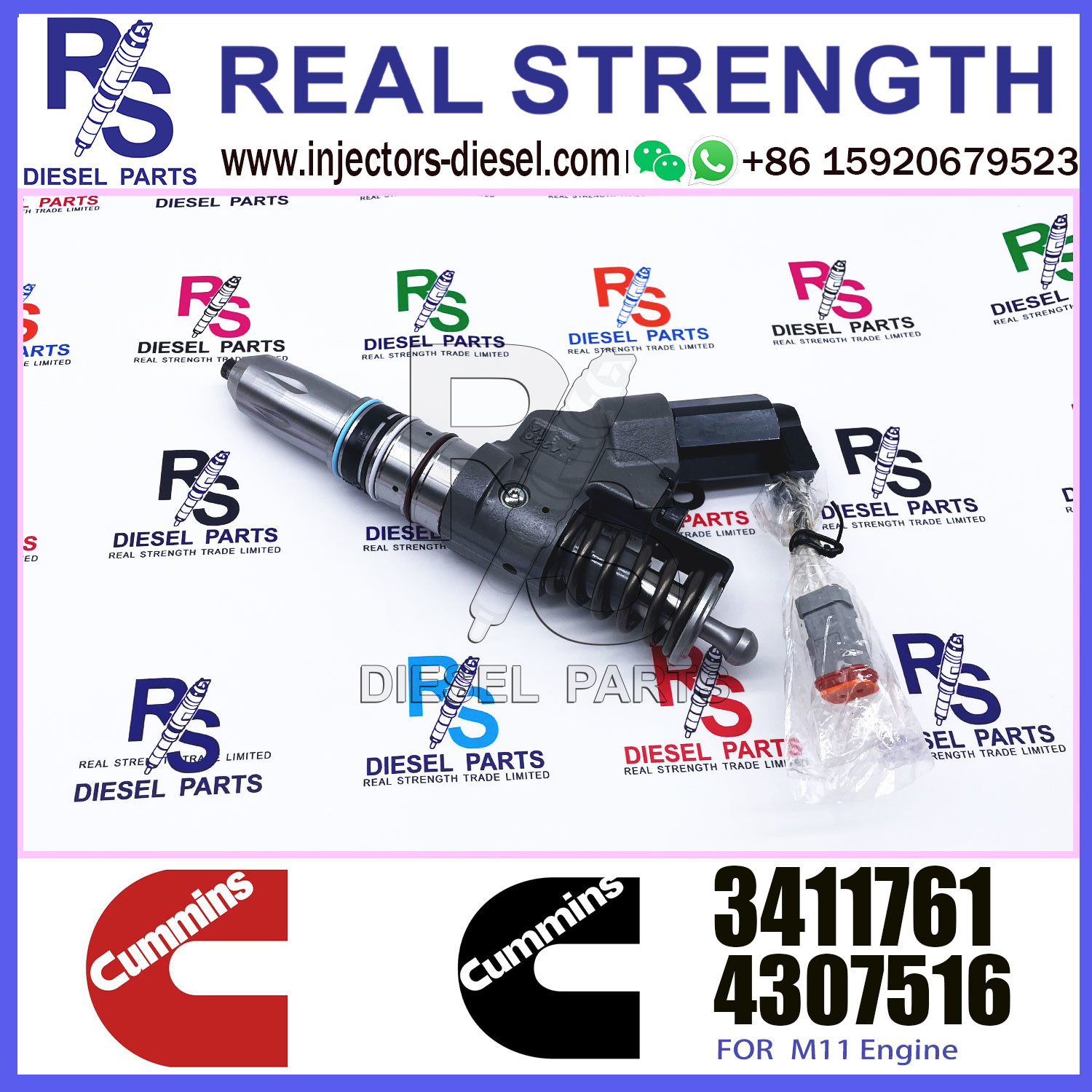 Diesel Fuel Injector common rail injector 3411761 CUM-MINS M11 3411761 4903084 4061851 4902921 3411752 3411753 3411756