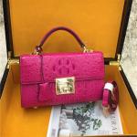 Genuine Alligator Skin Key Lock Closure Lady Small Handbag Authentic Crocodile