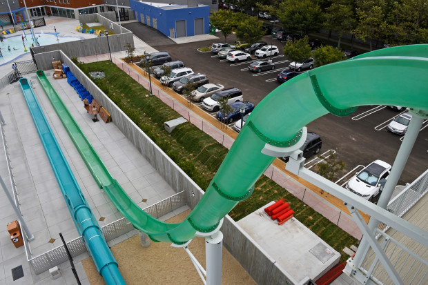 Fiberglass Kamikaze Water Slide Customized High Speed Water Slide 12m Height