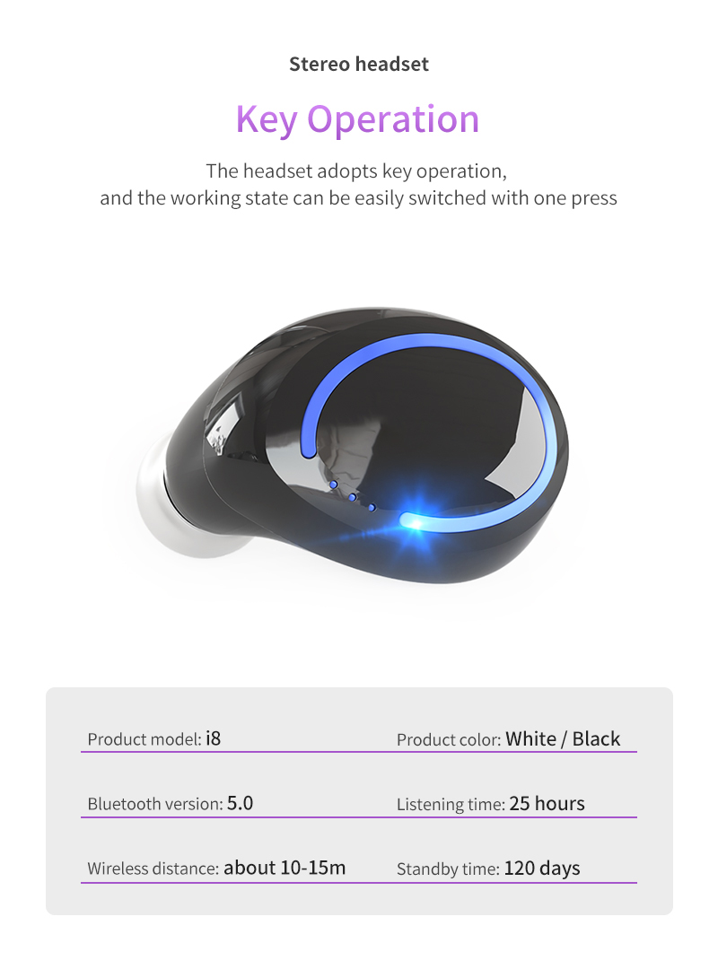 True Wireless In Ear Sports Earphone for Business Running Meeting 6983D Chipset Model