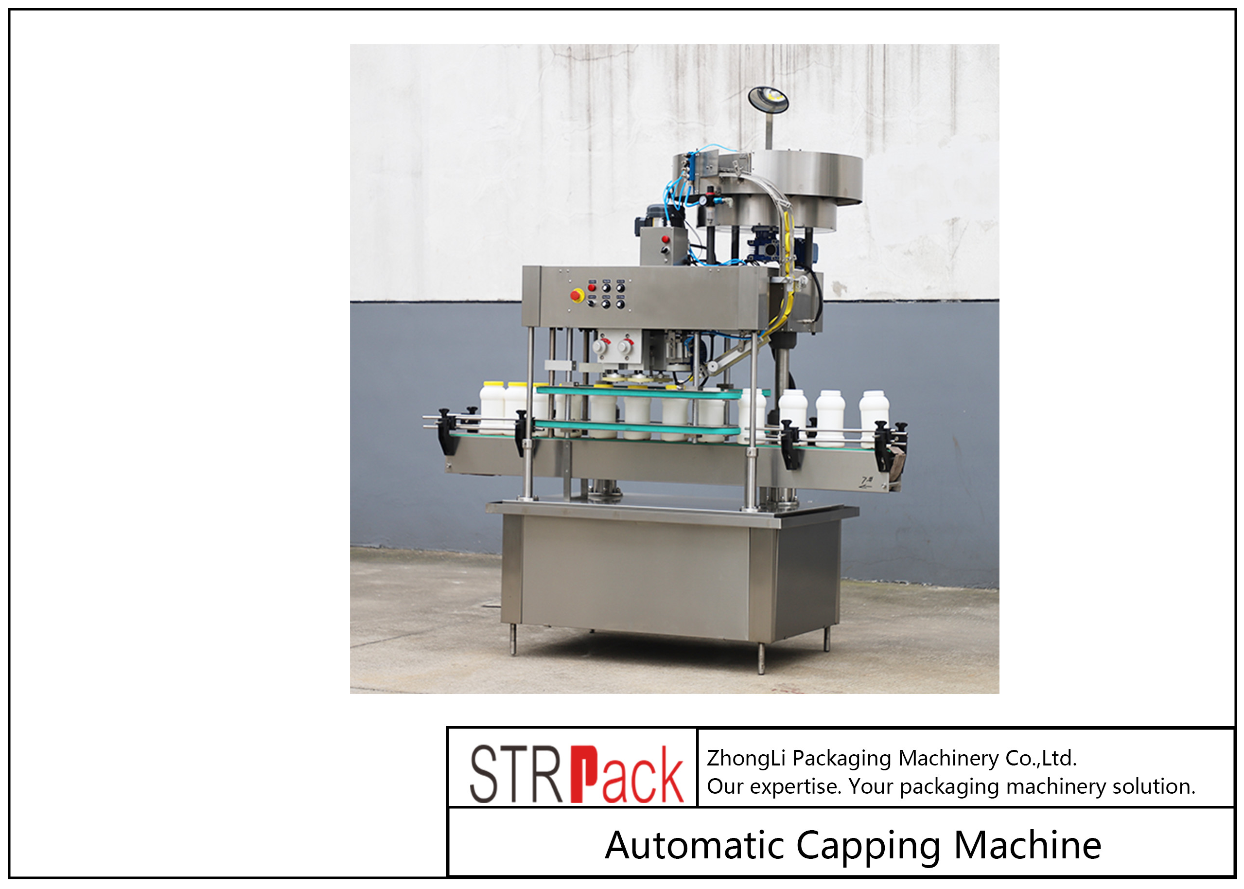 PLC Automatic Plastic Jar Capping Machine 2.5kw 50HZ 60HZ