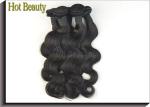 Malaysian Virgin Human Hair Extensions Body Wave Natural Black , Soft Bundles