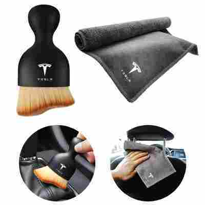 Premium Soft Microfiber Car Dashboard Cleaning Brush for Tesla Model 3 Highland with Ergonomic Grip