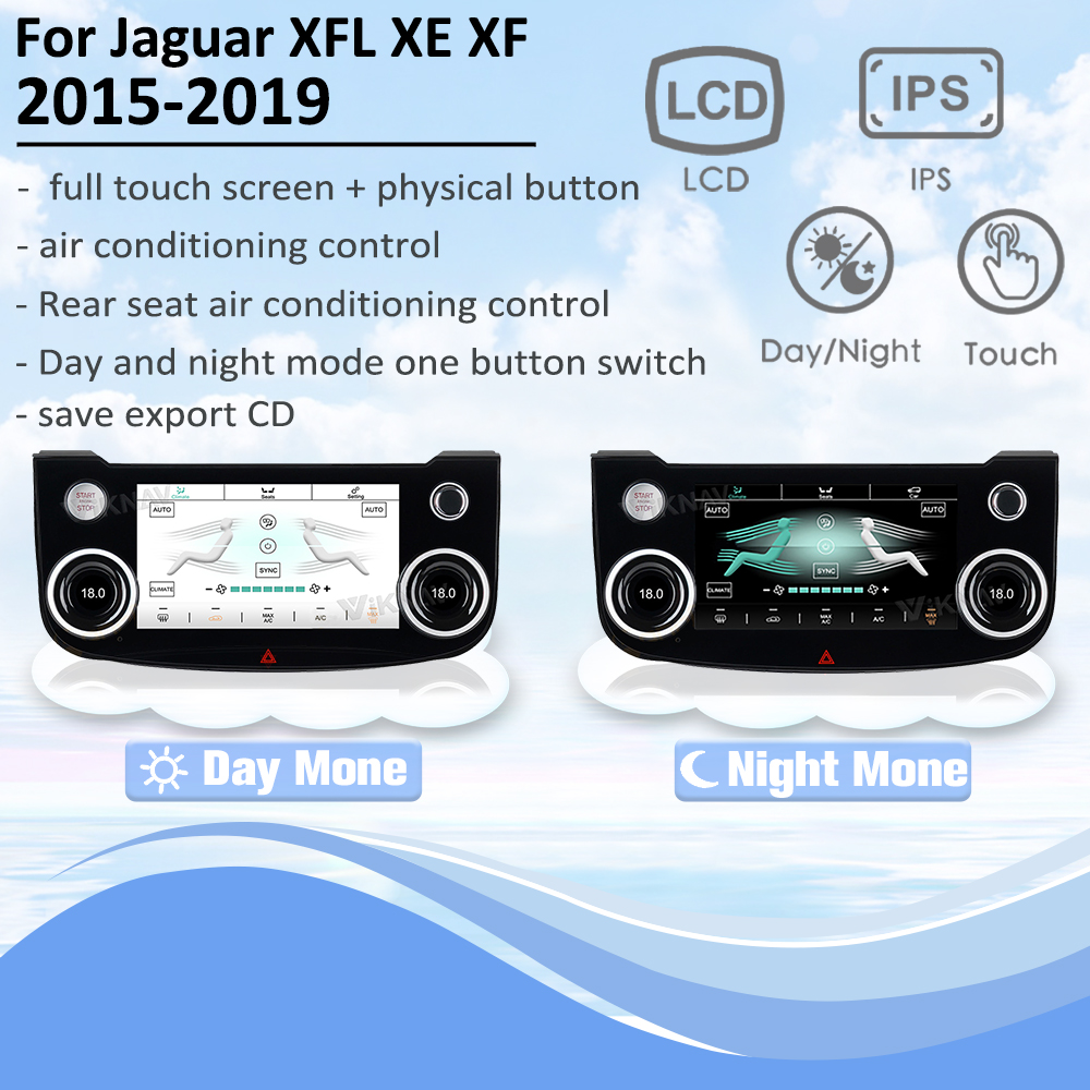 10 Inch Car AC HVAC Control Panel For Jaguar XE XF XEL F-Pace 2015-2020 LCD Touch Screen