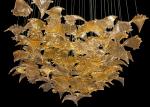 Romantic ribbon art chandelier glass twisted strip shape hotel lobby exhibition