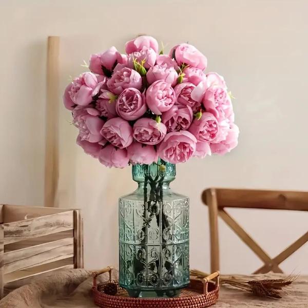 Simulated Flower Tea Rose Decoration Project Outdoor Manufacturer Wholesale Fake