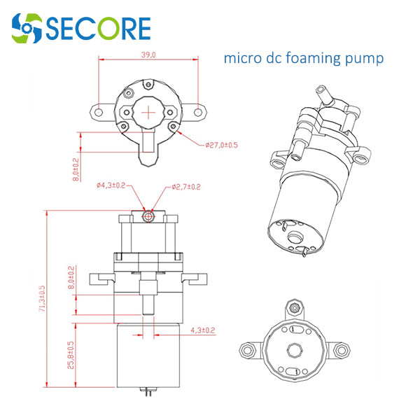 200Kpa 5.8W Water Distribution Pump ROHS Foam Dispenser Pump