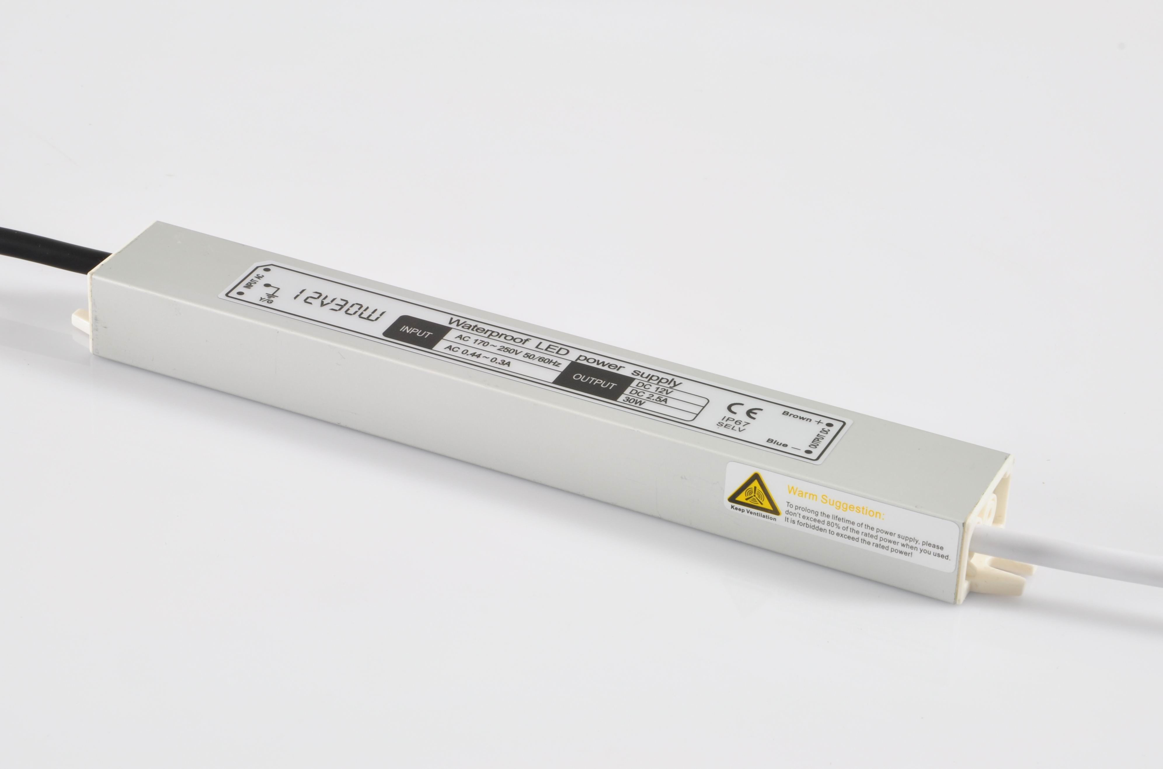 Led grow light power supply 12v 30w Slim waterproof power supply IP67 LED transformer Adapter for LED Light