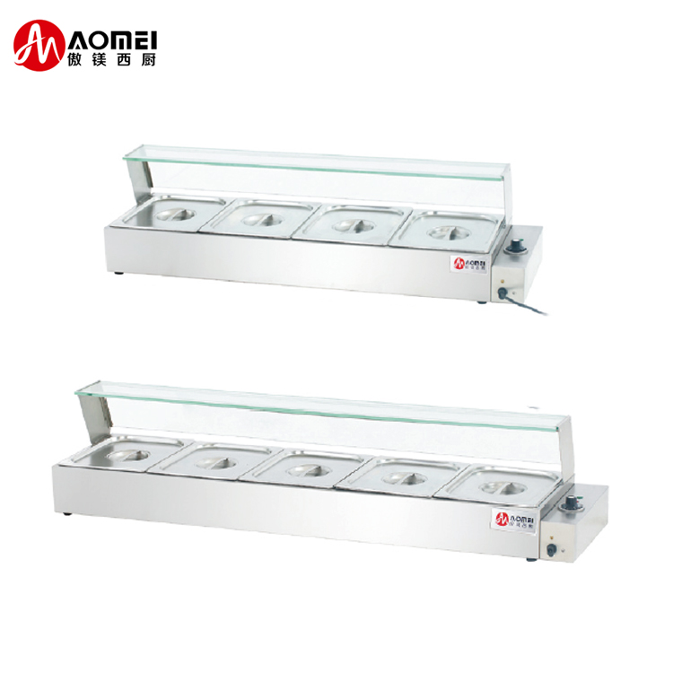 Restaurant Hotel Catering Equipment Stainless Steel Glass Food Warmer Buffet Counter