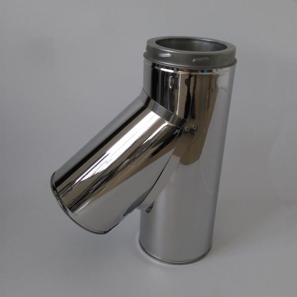 6 Inches Double Wall Stainless Steel Chimney Pipe 135 Degree Tee Including Drain