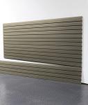 Recycled Odorless Black Melamine Slatwall , Practical Wooden Grooved Acoustic