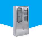 Adjustable Height Hospital Medicine Display Cabinet Two Glass Doors With Lock