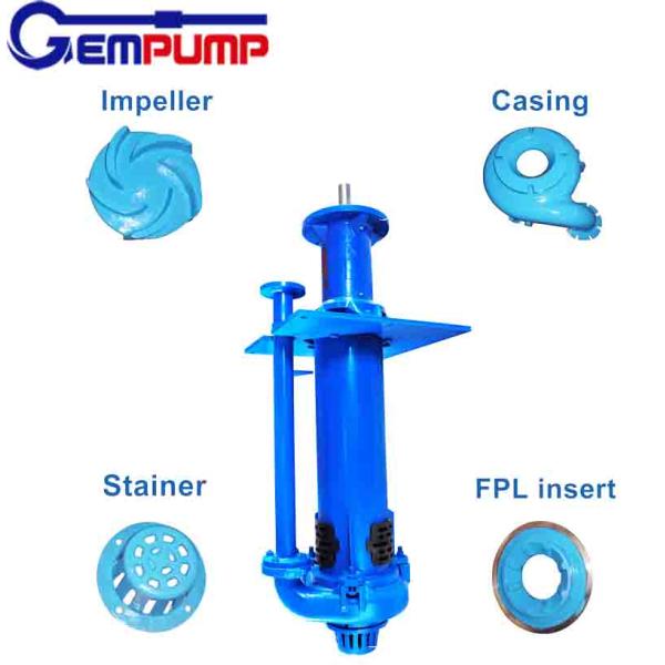 Non Clog 5 Vanes Vertical Submerged Centrifugal Pump For Sand Dredge