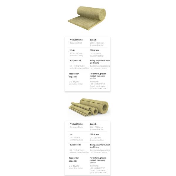 Modern Square Rock Wool Insulation Materials Fire-Resistant and Heat-Insulating Made with Black Glass Fiber-from Manufacturer