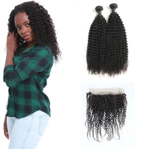 Wholesale 9A Thick Healthy Pre Plucked 360 Lace Frontal 2 Bundles No Synthetic Hair from china suppliers