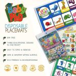 Non Slip Adhesive Disposable Baby Placemat PVC Free For Dining Table