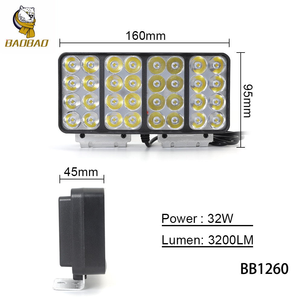 32 Beam Aluminum White 24V Car Offroad Accessories Universal Work Light