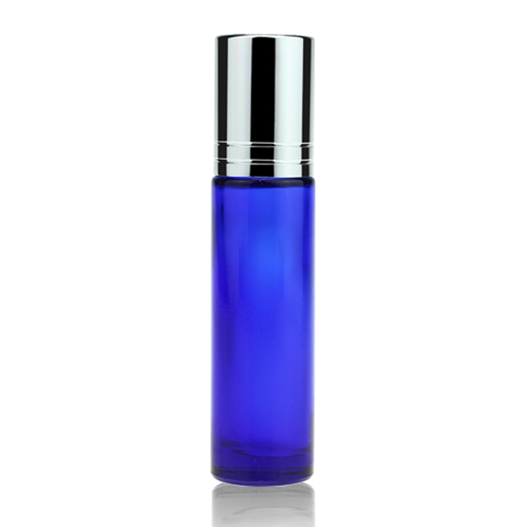 OEM ODM Personal Care 10ml Roll On Bottles Blue Glass For Essential Oil