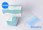 Home School Surgical Disposable Carbon Filter Face Mask Blue White Color
