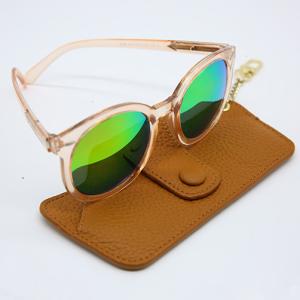 Wholesale Travelling Textured Metal Chain Buckle PU Leather Sunglasses Case Multicolor Soft from china suppliers