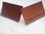 Personalized Logo Garment Leather Patch Embossed Black Logo Leather Label