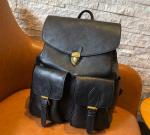 32cm Womens Waterproof Backpack Niche Vintage Leather Schoolbag