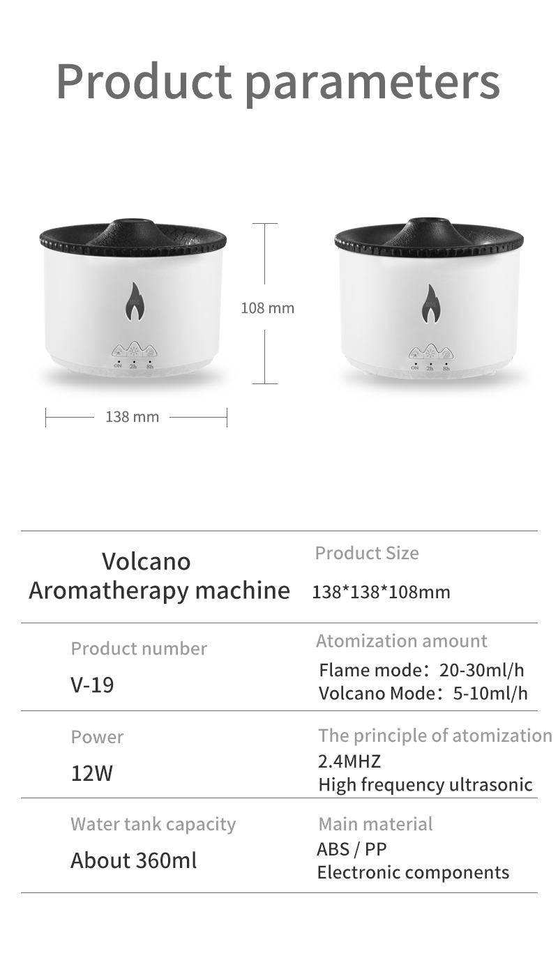 Experience the Difference with 3D Flame Ultrasonic Volcano Humidifier Aroma Diffuser