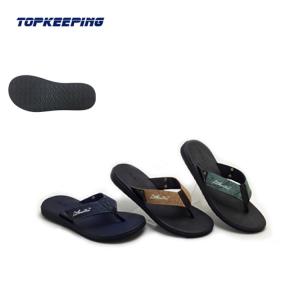 Wholesale Summer Beach Fabric Soft Rubber Slippers PU Black EVA Thick Sole Flip Flops Mens from china suppliers