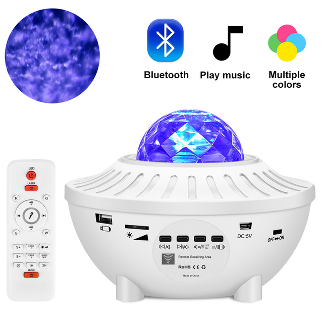 Remote Control DC5V 6W LED Touch Desk Lamp Star Projector Night Light With Music