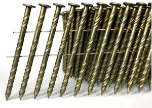Wholesale 120pcs / Coil Coil Roofing Nails Yellow Twisted Shank Construction from china suppliers