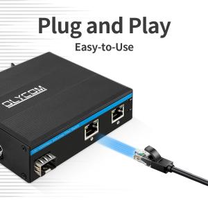 Wholesale Gigabit 30W 60W PoE Switch Extender Industrial Grade SFP Fiber Unmanaged DC48V from china suppliers