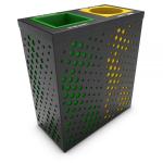 Sustainable L800mm 30L Public Steel Outdoor Trash Can