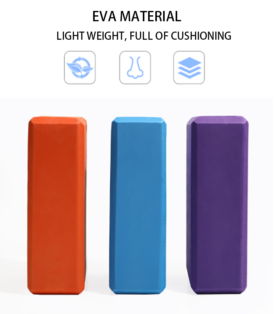 80mm L230MM Blue Large Foam Yoga Blocks Recycled Eco Core Training